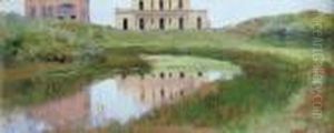 A Villa Beside A Pond by Ivan Pavlovich Pokhitonov