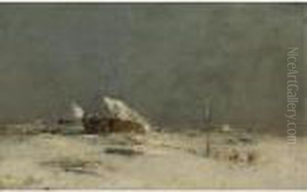 Winter Landscape With Farmhouses Near Matrionovka - view 1