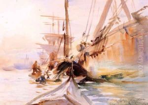 Unloading Boats, Venice by John Singer Sargent
