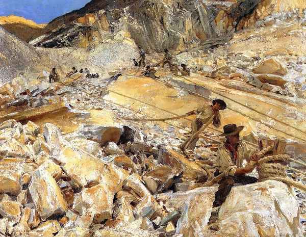 Bringing Down Marble from the Quarries in Carrara - view 1