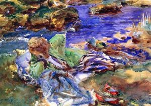 Woman in a Turkish Costume (or A Turkish Woman by a Stream) by John Singer Sargent