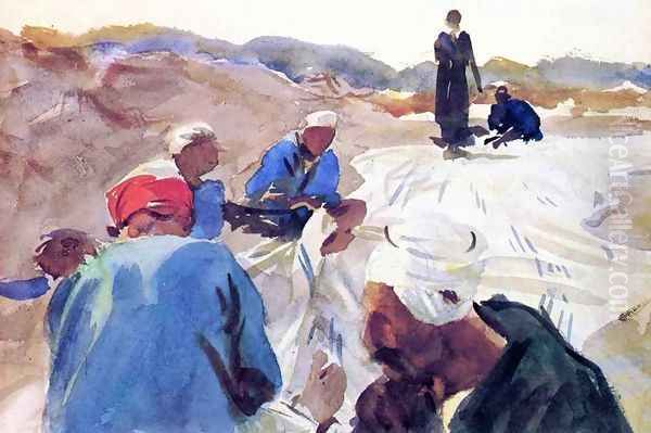Mending a Sail - view 1