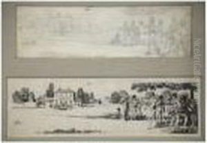 Game Of Quoits, With The Original Drawing by James Pollard