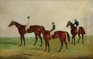A Group Of Mounted Jockeys