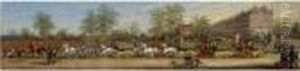 A Funeral Procession Appraoching Highgate Cemetery by James Pollard