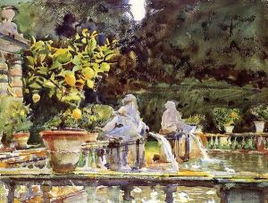 Villa de Marlia: A Fountain by John Singer Sargent