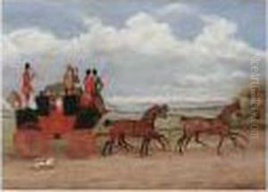 Stagecoach Before A Landscape by James Pollard