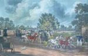 The Mail Coach Changing Horses by James Pollard