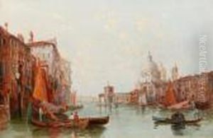 'the Palazzo Palace, Venice' And 'the Grandcanal, Venice' by Alfred Pollentine