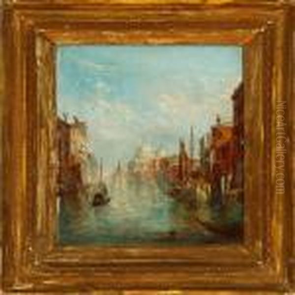 Two Canal Sceneriesfrom Venezia With Santa Maria Della Salute - view 1