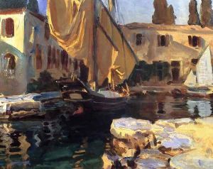 San Vigilio: A Boat with Golden Sail by John Singer Sargent