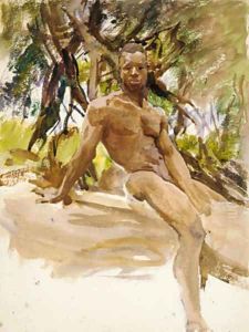 Man and Trees Florida 1917 by John Singer Sargent