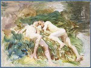 Tommies Bathing 1918 by John Singer Sargent