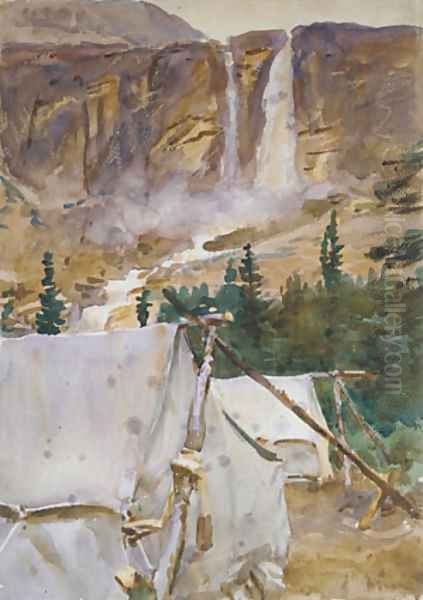 Camp and Waterfall 1916 - view 1
