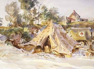 Camp with Ambulance 1918 by John Singer Sargent