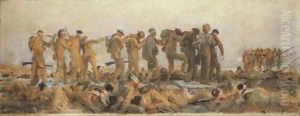 Gassed, an oil study by John Singer Sargent