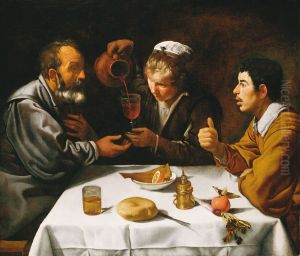 Peasants at the Table (El Almuerzo) c. 1620 by Diego Rodriguez de Silva y Velazquez