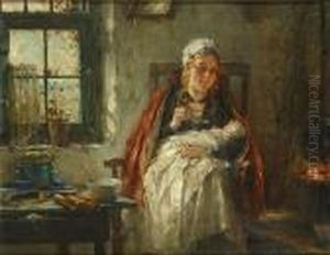 Mere Et Enfant by Edward Antoon Portielje