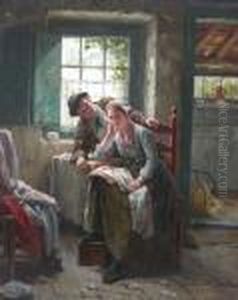 Minnend Paar In Een Interieur - Scene Galante Dans Uninterieur. by Edward Antoon Portielje