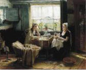 Visiting The Newborn by Edward Antoon Portielje