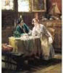 Koppel In Een Zeeuws Interieur by Edward Antoon Portielje