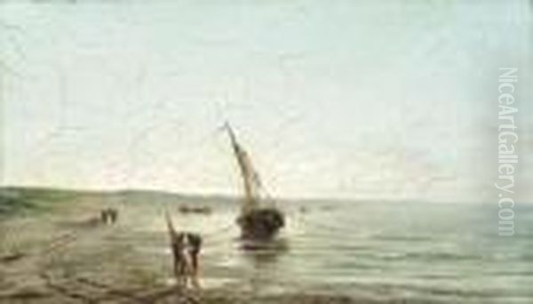 Fisherfolk On Shore
Oil On Canvas - view 1