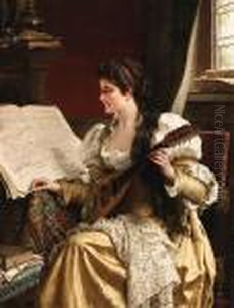 Woman Playing The Mandolin - view 1