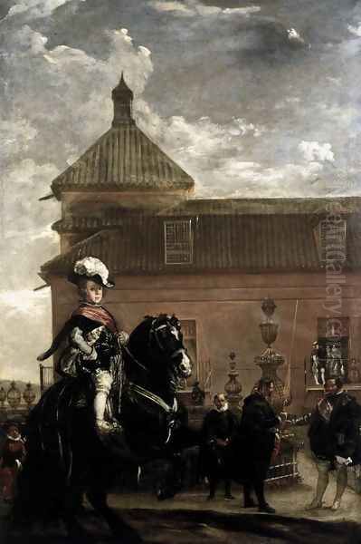Prince Baltasar Carlos with the Count-Duke of Olivares at the Royal Mews c. 1636 - view 1