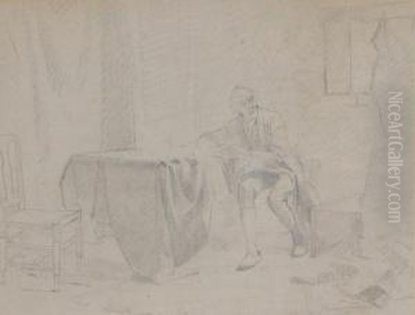 Studie Voor Man Aan Tafel - view 1