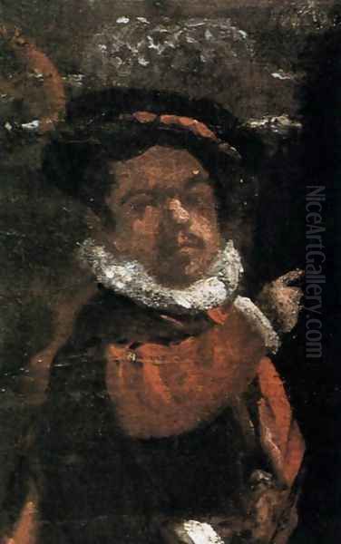Prince Baltasar Carlos with the Count-Duke of Olivares at the Royal Mews (detail-2) c. 1636 - view 1