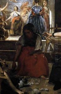 The Fable of Arachne (detail-3) c. 1657 by Diego Rodriguez de Silva y Velazquez