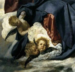 The Coronation of the Virgin (detail) 1645 by Diego Rodriguez de Silva y Velazquez