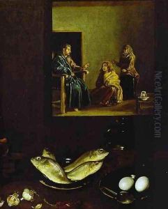 Christ in the House of Martha and Mary. Detail by Diego Rodriguez de Silva y Velazquez