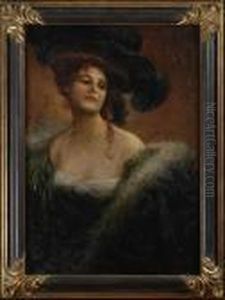 Portrait Of A Woman In A Large Hat Portrait Of A Woman In A Large Hat