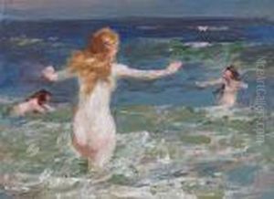 Playing In The Surf by Edward Henry Potthast