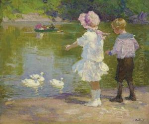 Children In Central Park by Edward Henry Potthast