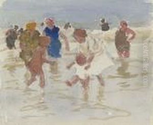 Bathers In The Surf by Edward Henry Potthast