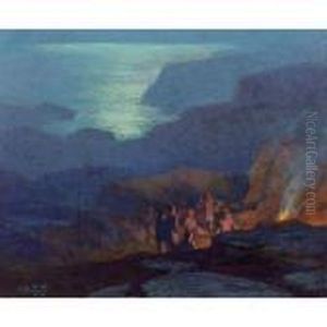 Moonlight Campers by Edward Henry Potthast