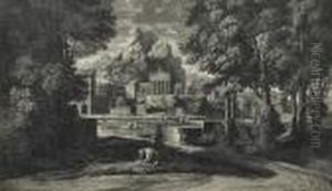 Roman Landscapei by Nicolas Poussin