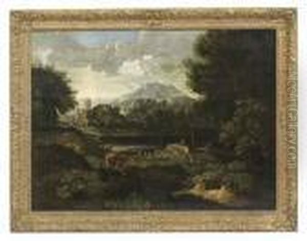 Landscape With Travellers Before A Lake - view 1