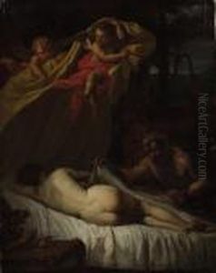 Sleeping Venus With Satyrs by Nicolas Poussin