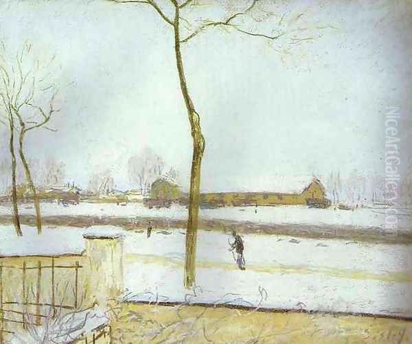Snow Scene Moret Station - view 1