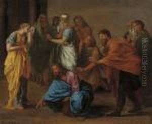 Christ And The Adulteress, With The Pharisees Looking On