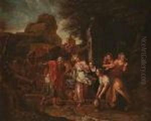 Rebecca And Eliezer At The Wall by Nicolas Poussin