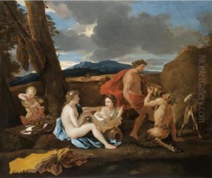 A Bacchanal With Satyrs And Nymphs In A Landscape