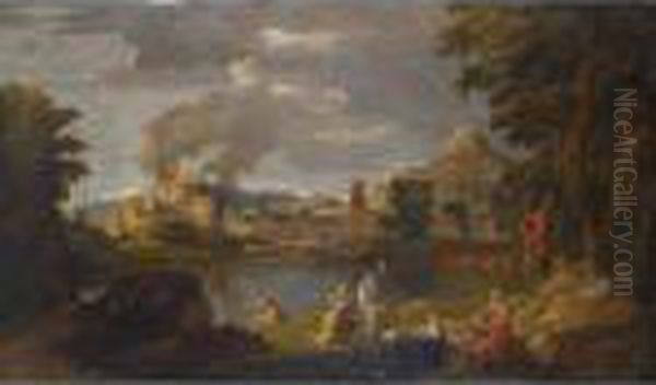 Orpheus And Eurydice In A Classical Landscape - view 1