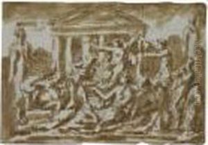 A Triumphal Scene by Nicolas Poussin
