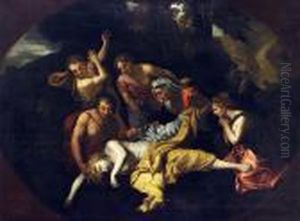 Tjanarna Finner Den Drunknade Drottning Zenobie by Nicolas Poussin