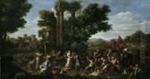Rebecca Und Eliezer Am Brunnen (1 Mose, Kap. 24). by Nicolas Poussin