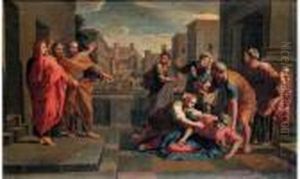 "la Mort De Saphire". by Nicolas Poussin